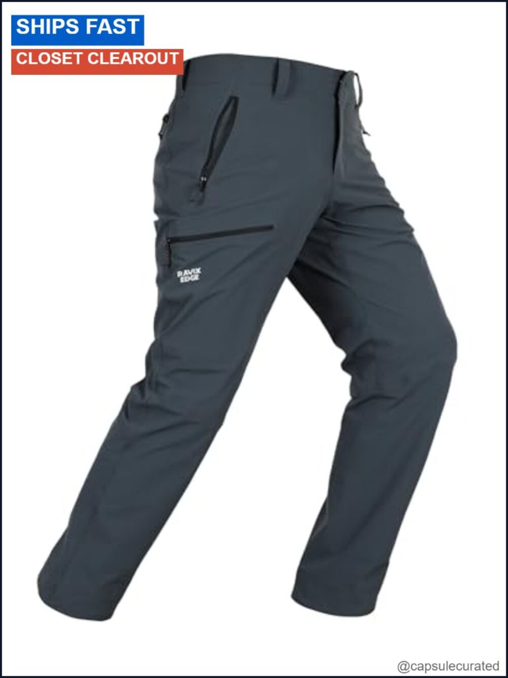 Men's Cargo Pants 4-Way Stretch Ripstop Nylon Spandex Hiking Utility Trousers